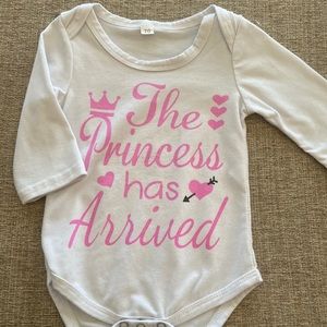 The princess has arrived Onesie size 9-12 months